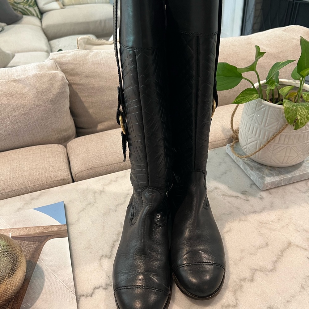 BURBERRY NOVA CHECK Equestrian Signature Riding Boots Size 39.5 - Picture 4 of 16
